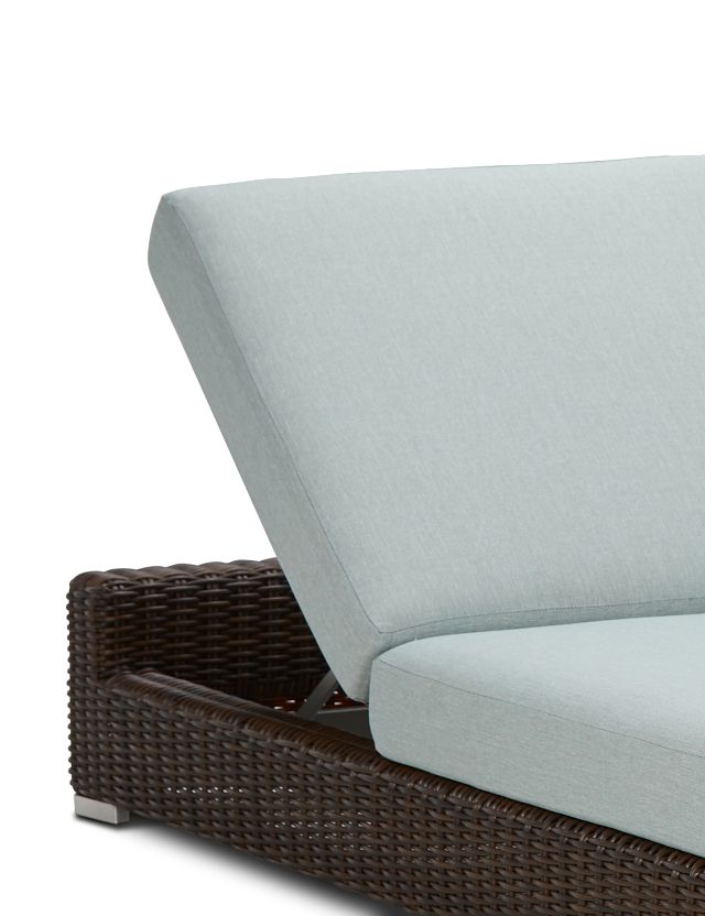 Southport Teal Woven Cushioned Chaise