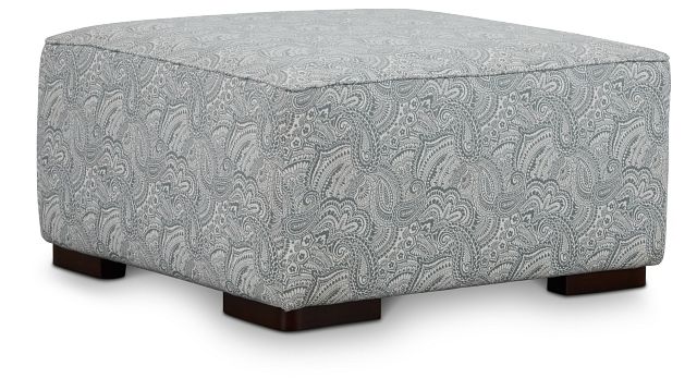 Venezia Blue Fabric Cocktail Ottoman