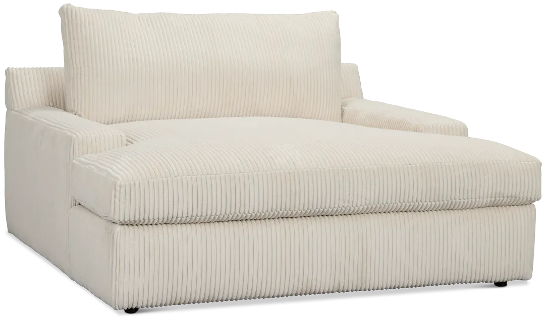 Charlie Ivory Fabric Chaise