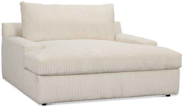 Charlie Ivory Fabric Chaise