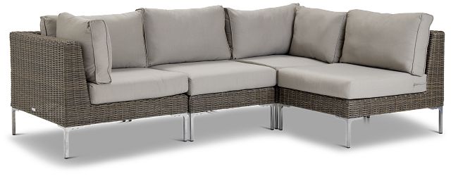 Tulum Gray Woven 4-piece Modular Sectional