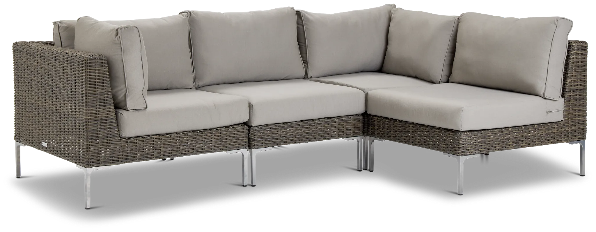Tulum Gray Woven 4-piece Modular Sectional