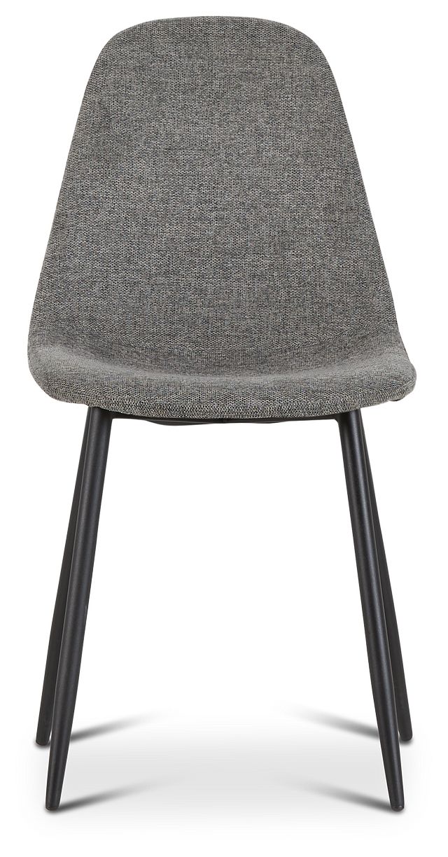 Havana Dark Gray Upholstered Side Chair W/ Black Legs (3)