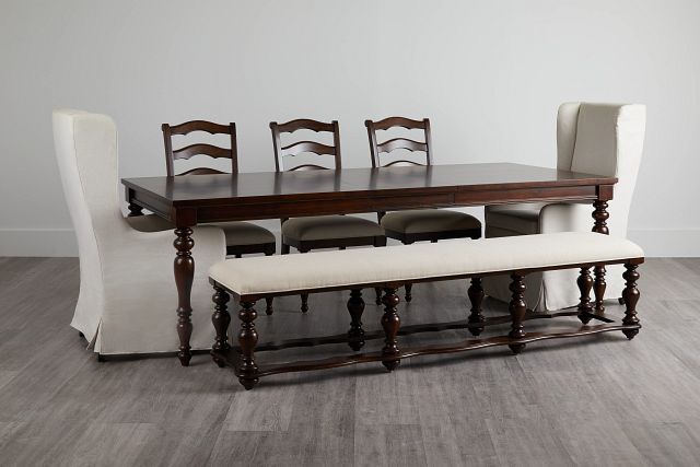 Savannah Dark Tone Rectangular Table And Mixed Chairs (2)