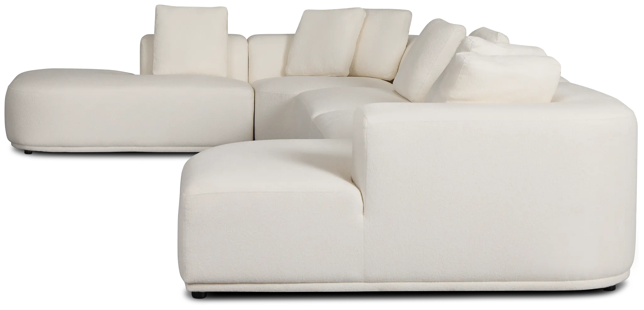 Catalina White Fabric Large Right Chaise Sectional