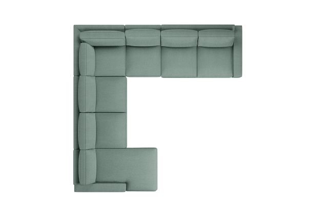 Edgewater Delray Light Green Large Left Chaise Sectional
