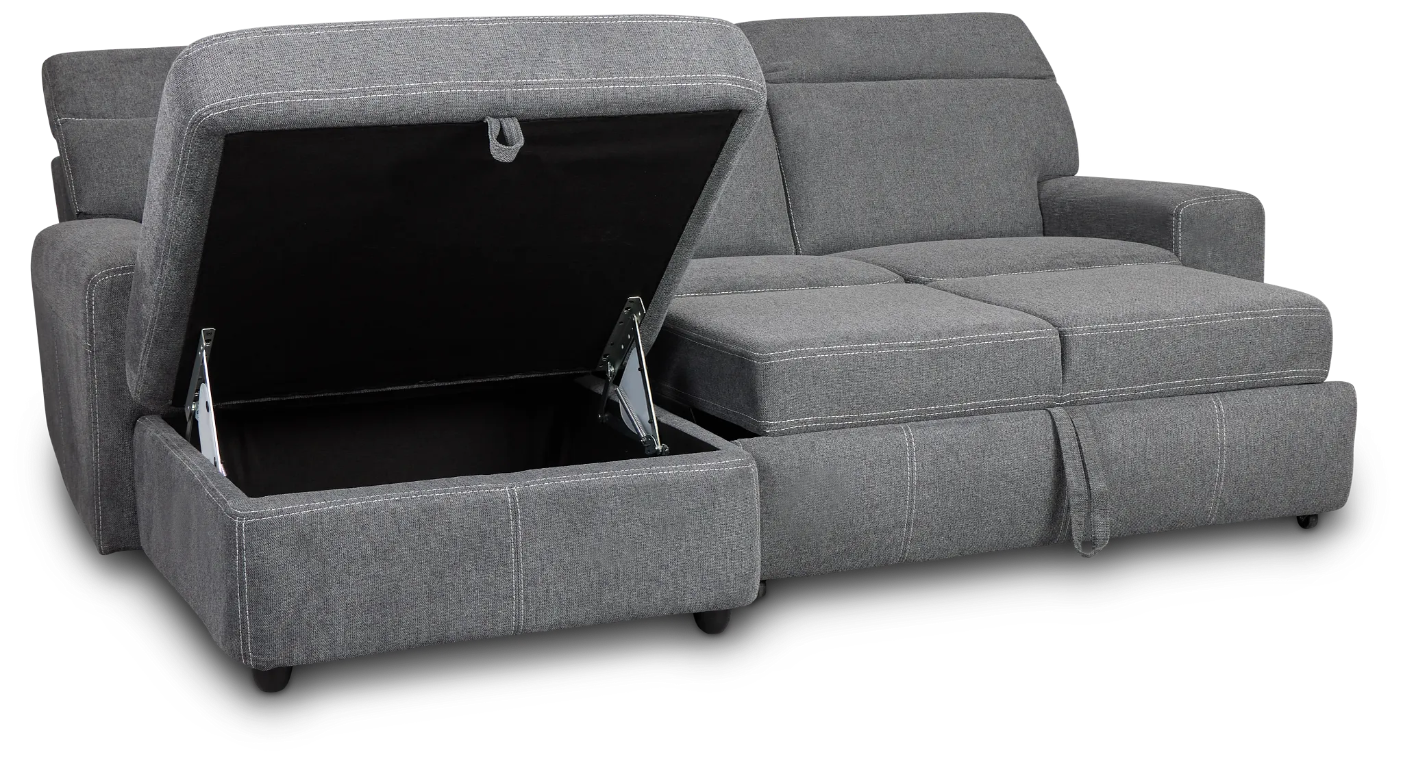 Callum Dark Gray Storage Small Left Power Chaise Sleeper Sectional