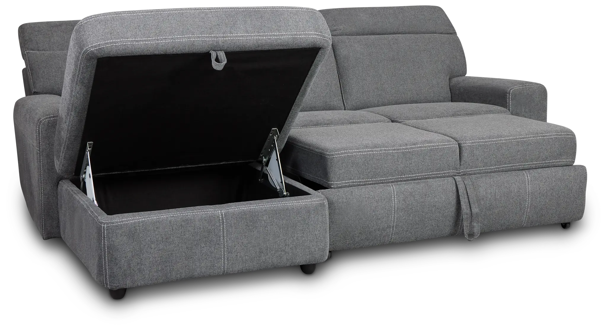 Callum Dark Gray Storage Small Left Power Chaise Sleeper Sectional Callum Dark Gray Storage Small Left Power Chaise Sleeper Sectional