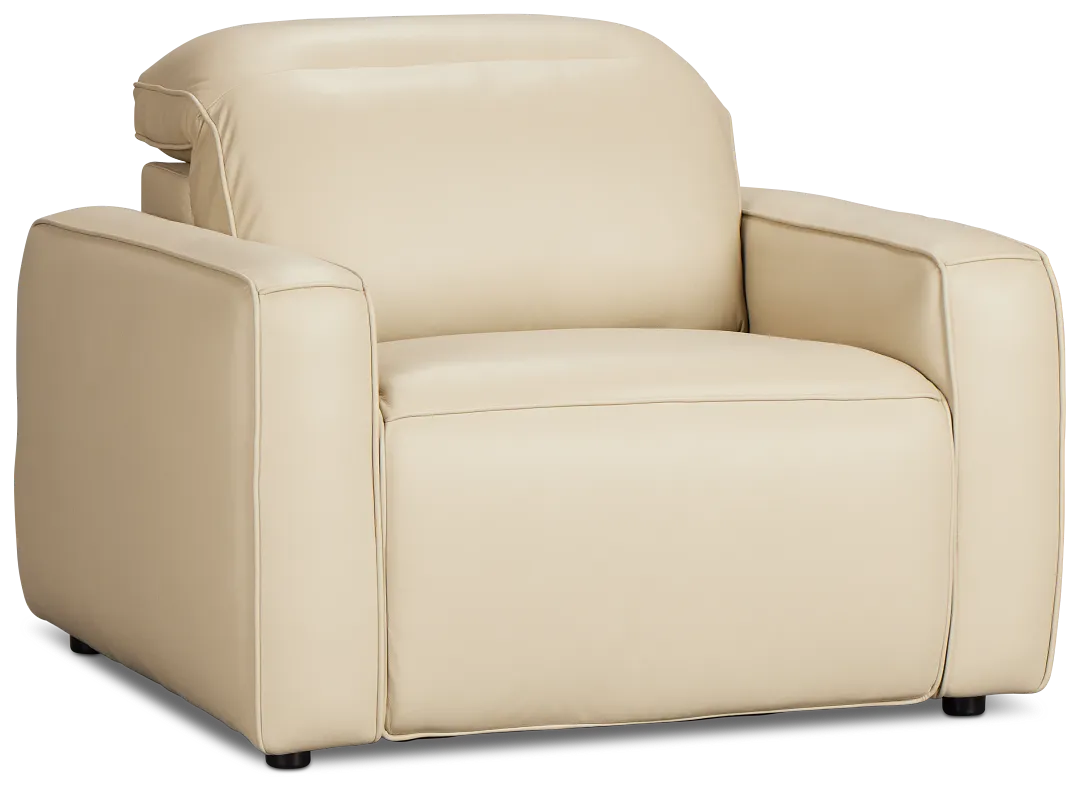Tidal Beige Lthr/vinyl Power Recliner