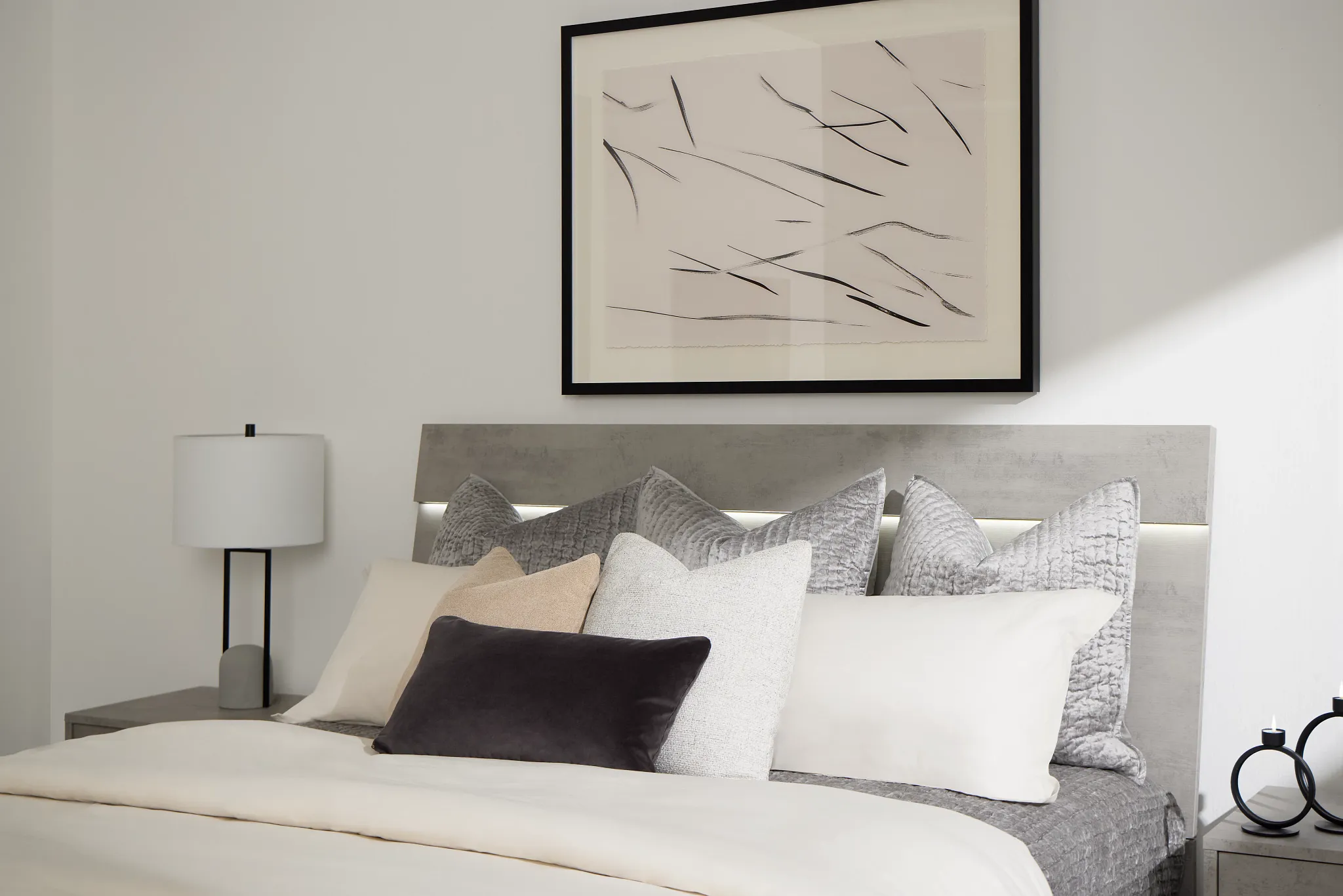 Pomona Gray Panel Bed