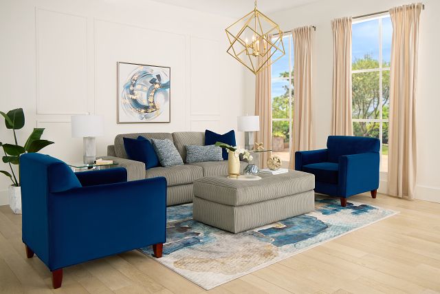 Royale Blue Fabric Accent Chair