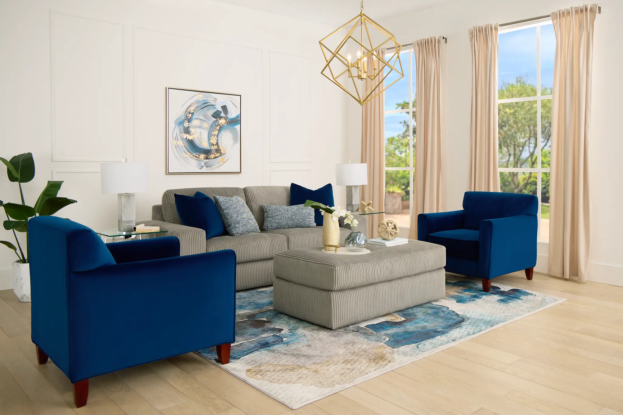 Royale Blue Fabric Accent Chair Royale Blue Fabric Accent Chair