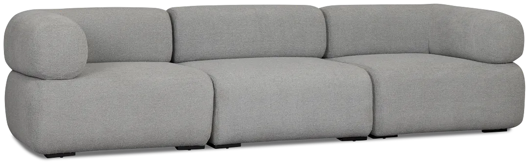 Celeste Light Gray Fabric 3-piece Modular Sofa