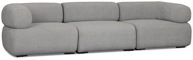 Celeste Light Gray Fabric 3-piece Modular Sofa