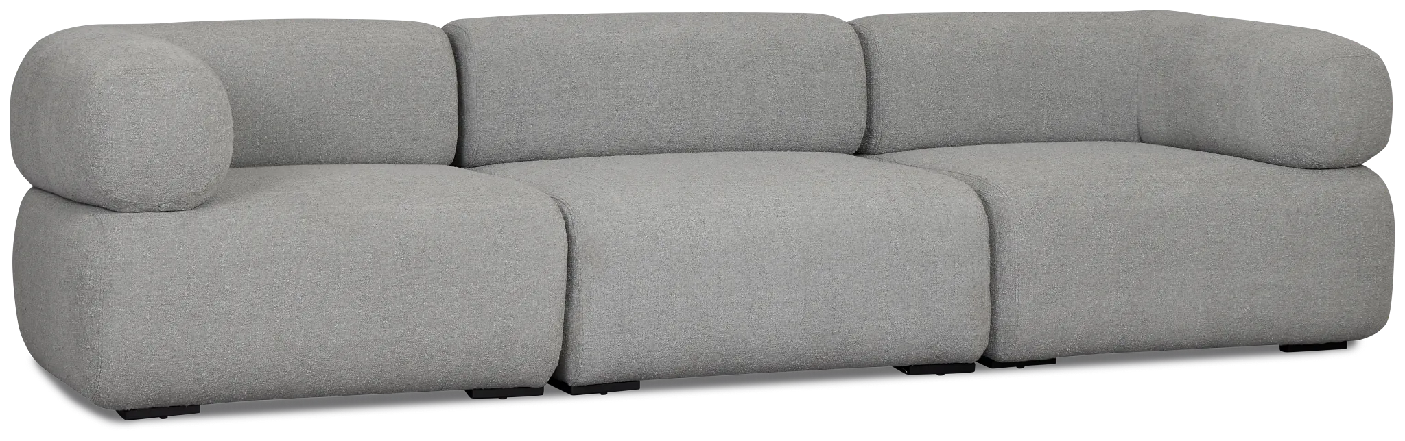 Celeste Light Gray Fabric 3-piece Modular Sofa