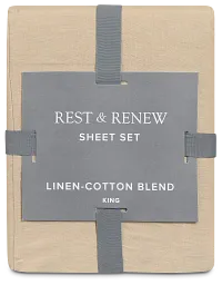 Rest & Renew Linen Blend Dark Beige Sheet Set