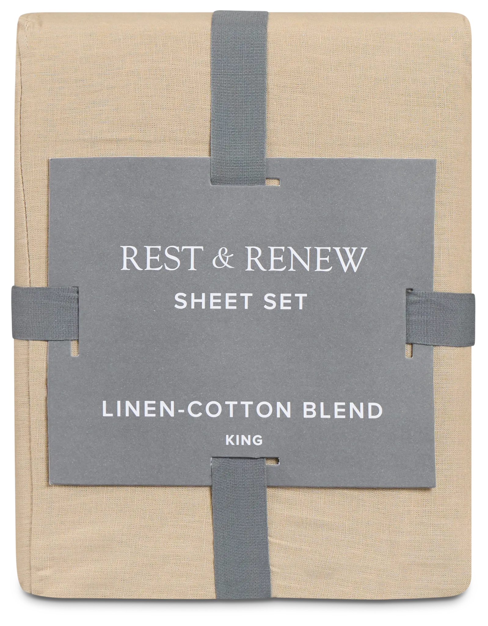 Rest & Renew Linen Blend Dark Beige Sheet Set