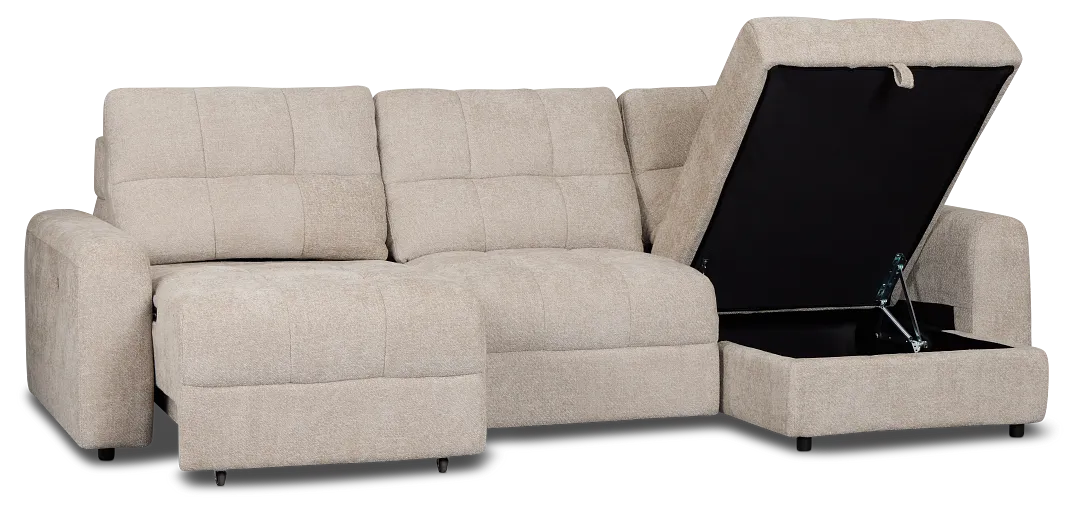 Hendrix Light Taupe Fabric Right Power Extension Chaise Sectional