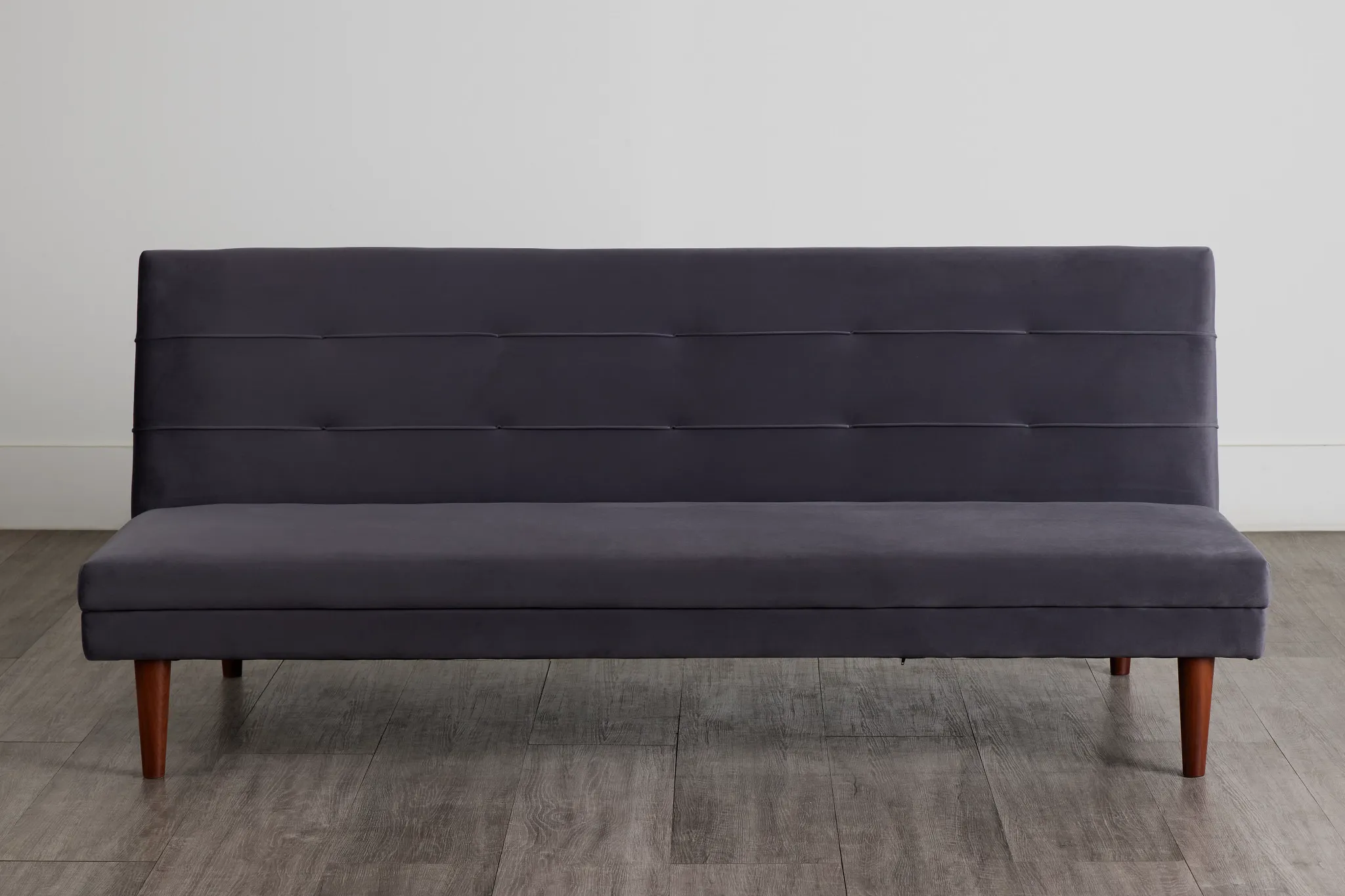 Ellie Dark Gray Velvet Sofa Futon