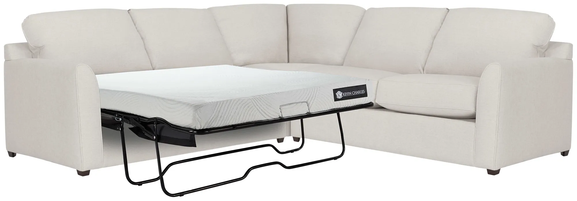 Asheville Light Taupe Cool Mfoam Two-arm Left Memory Foam Sleeper Sectional