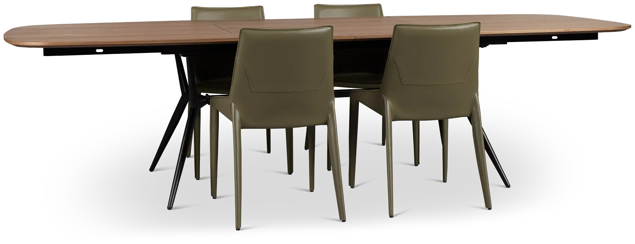 Margo Two-tone Rectangular Table & 4 Dark Green Upholstered Chair Margo Two-tone Rectangular Table & 4 Dark Green Upholstered Chair