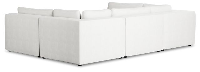 Destin Sutton White Fabric 6-piece Pit Sectional