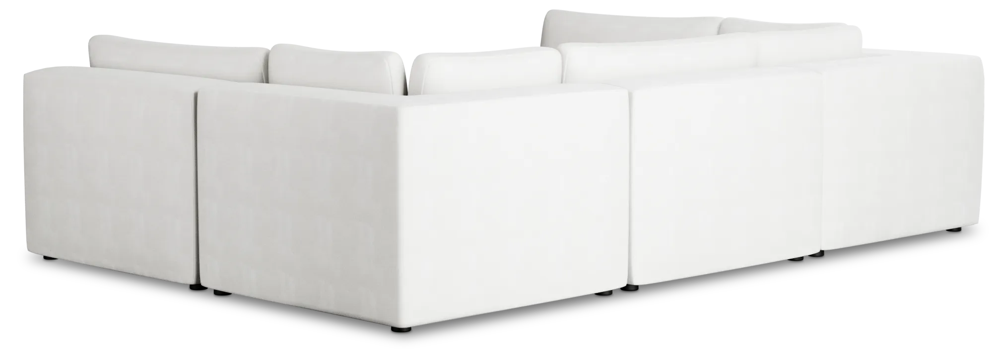 Destin Sutton White Fabric 6-piece Pit Sectional