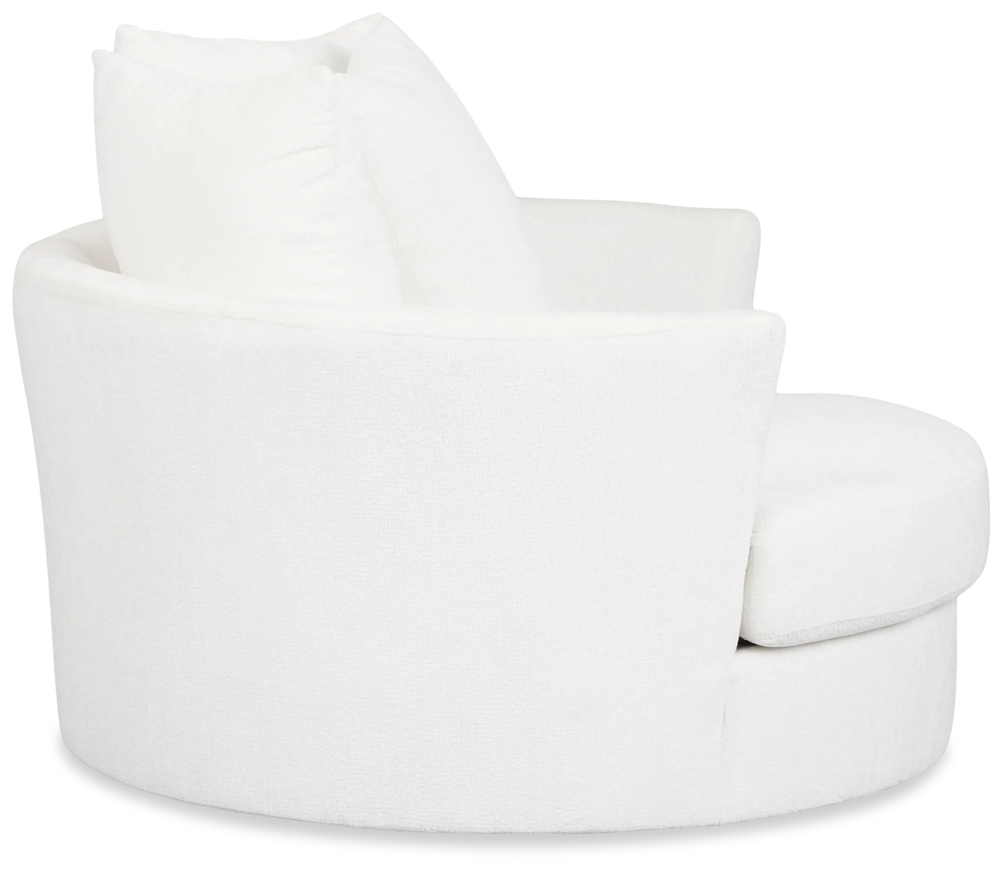 Everly White Fabric Swivel Chair