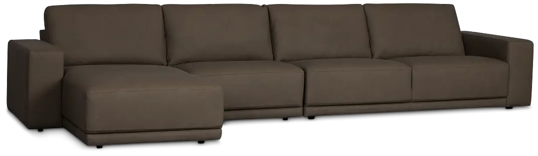 Kellan Dark Gray Leather Small Left Chaise Sectional Kellan Dark Gray Leather Small Left Chaise Sectional