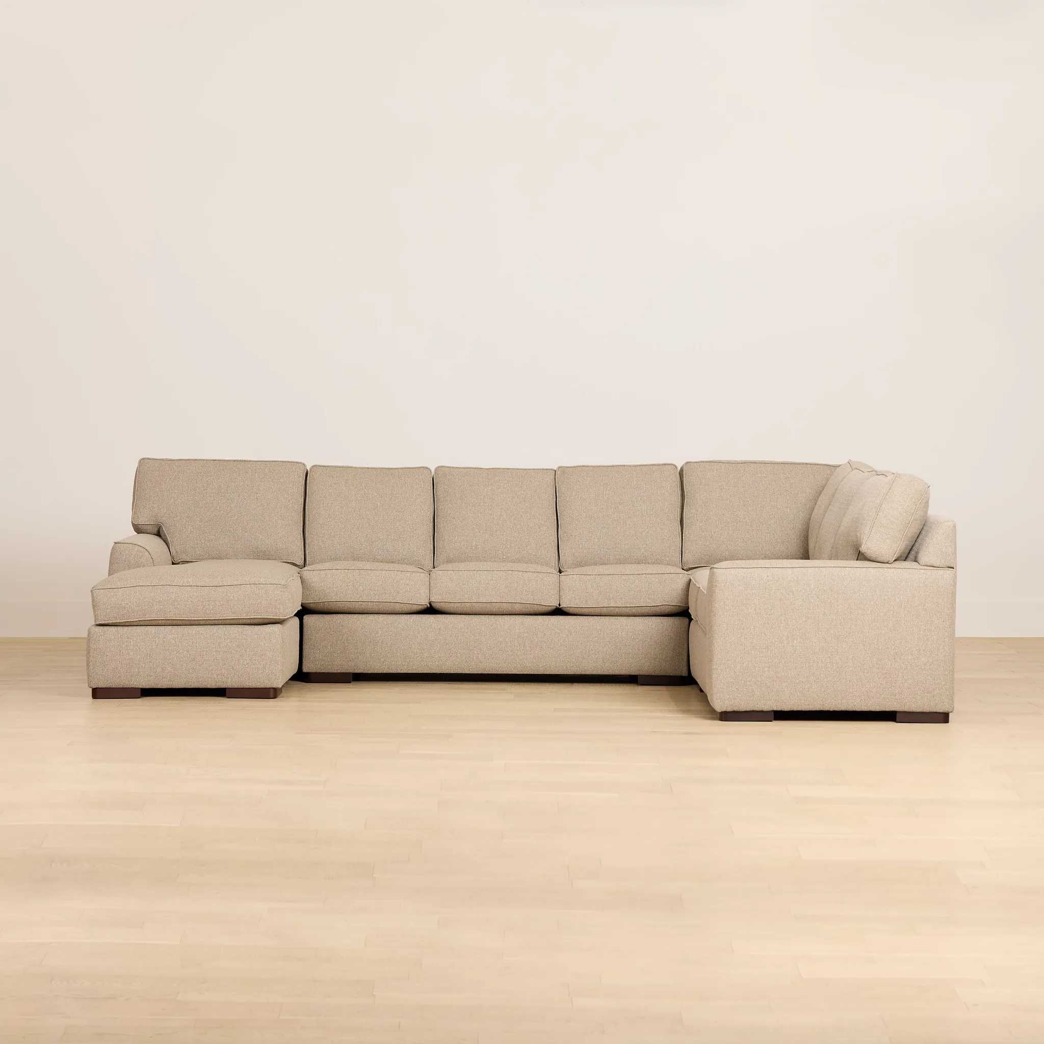 Sinclair Brown Fabric Left Chaise Memory Foam Sleeper Sectional