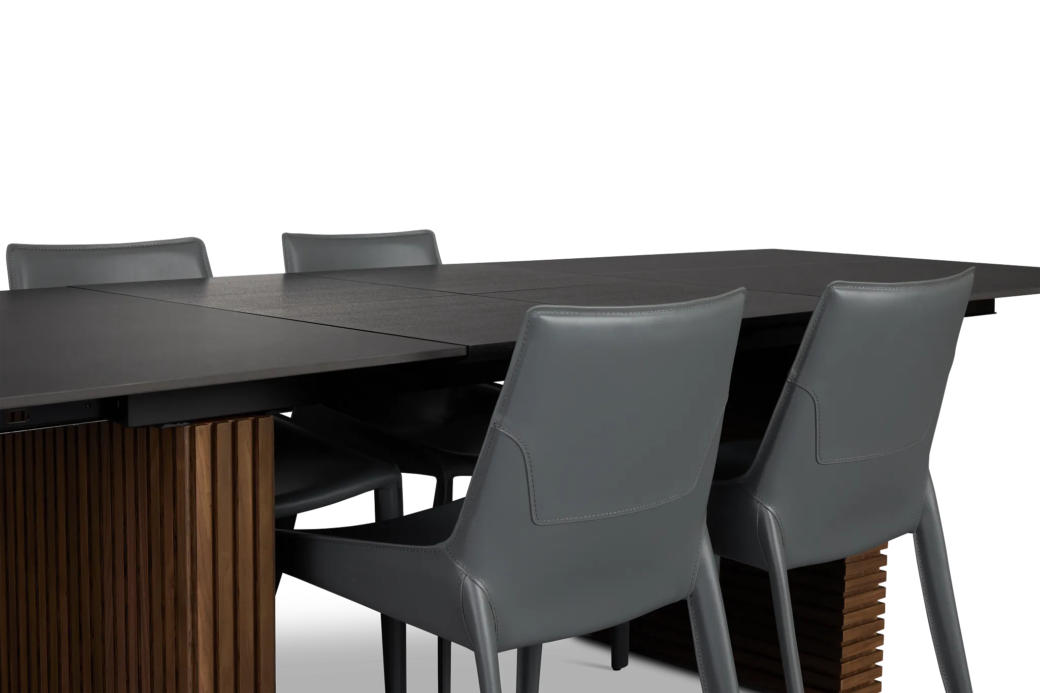 Wayne Two-tone Rect Table With 4 Gray Upholstered Side Chairs