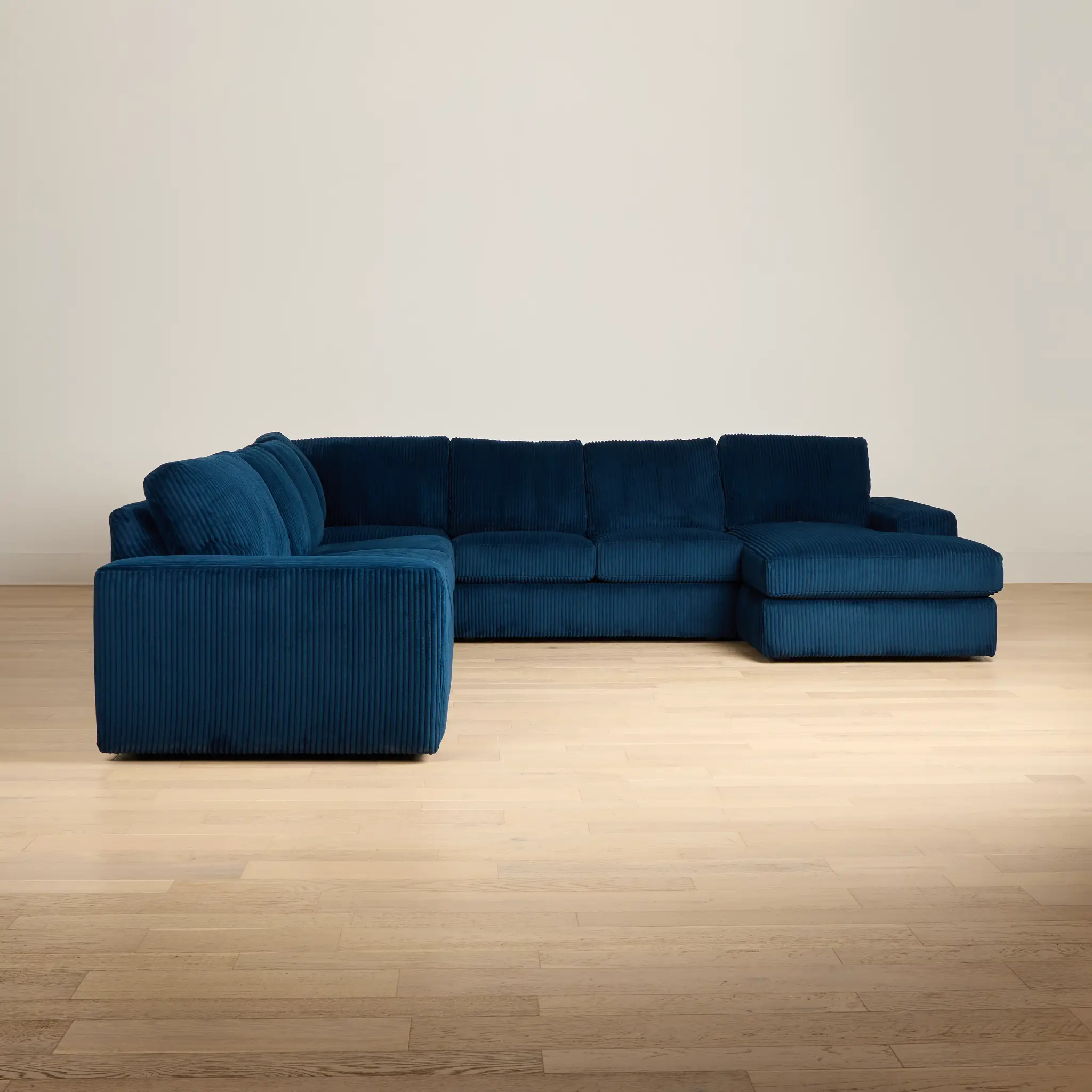 Charlie Dark Blue Fabric Large Right Chaise Sectional Charlie Dark Blue Fabric Large Right Chaise Sectional