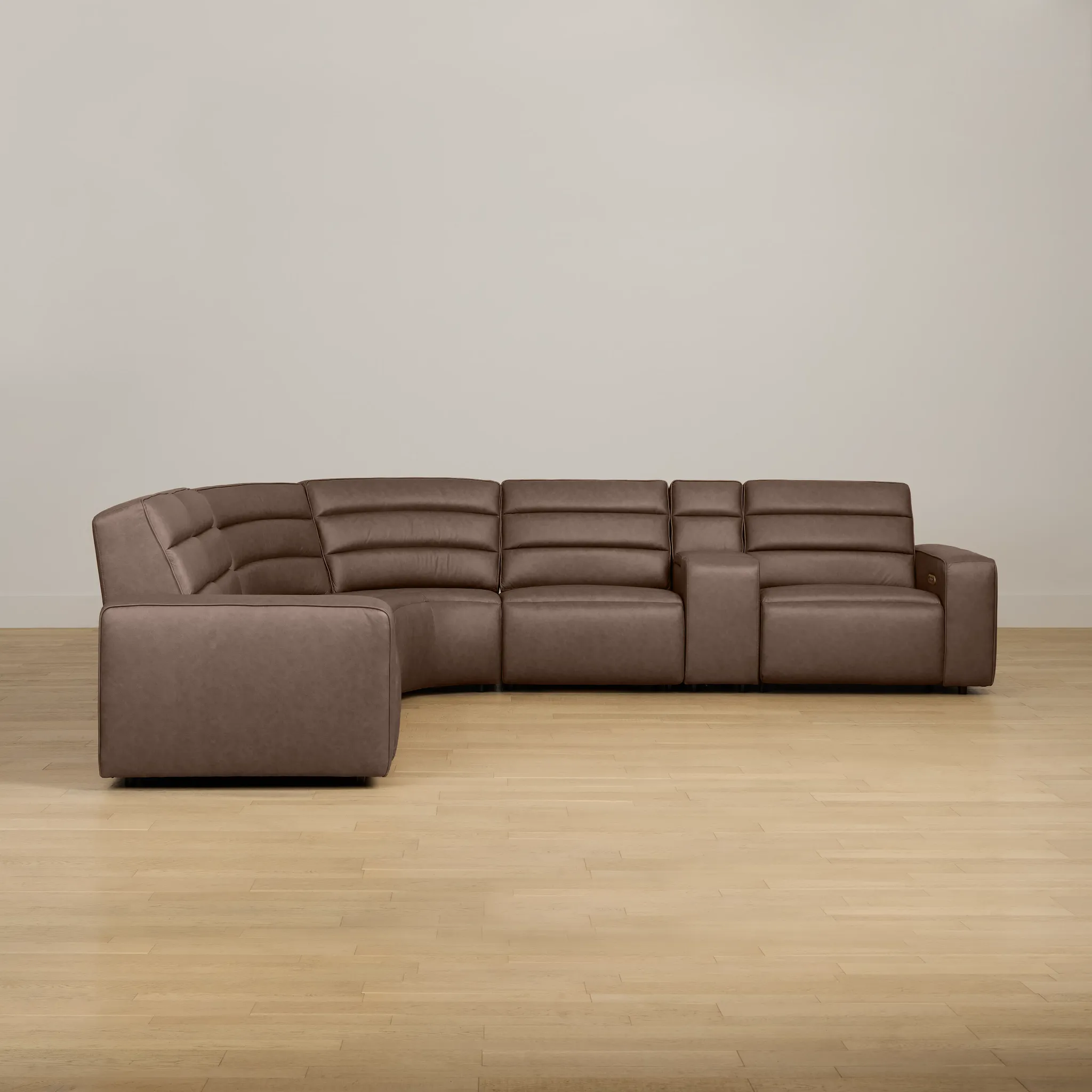 Sawyer Dark Brown Micro Medium Dual Power 2-arm Reclining Sectional