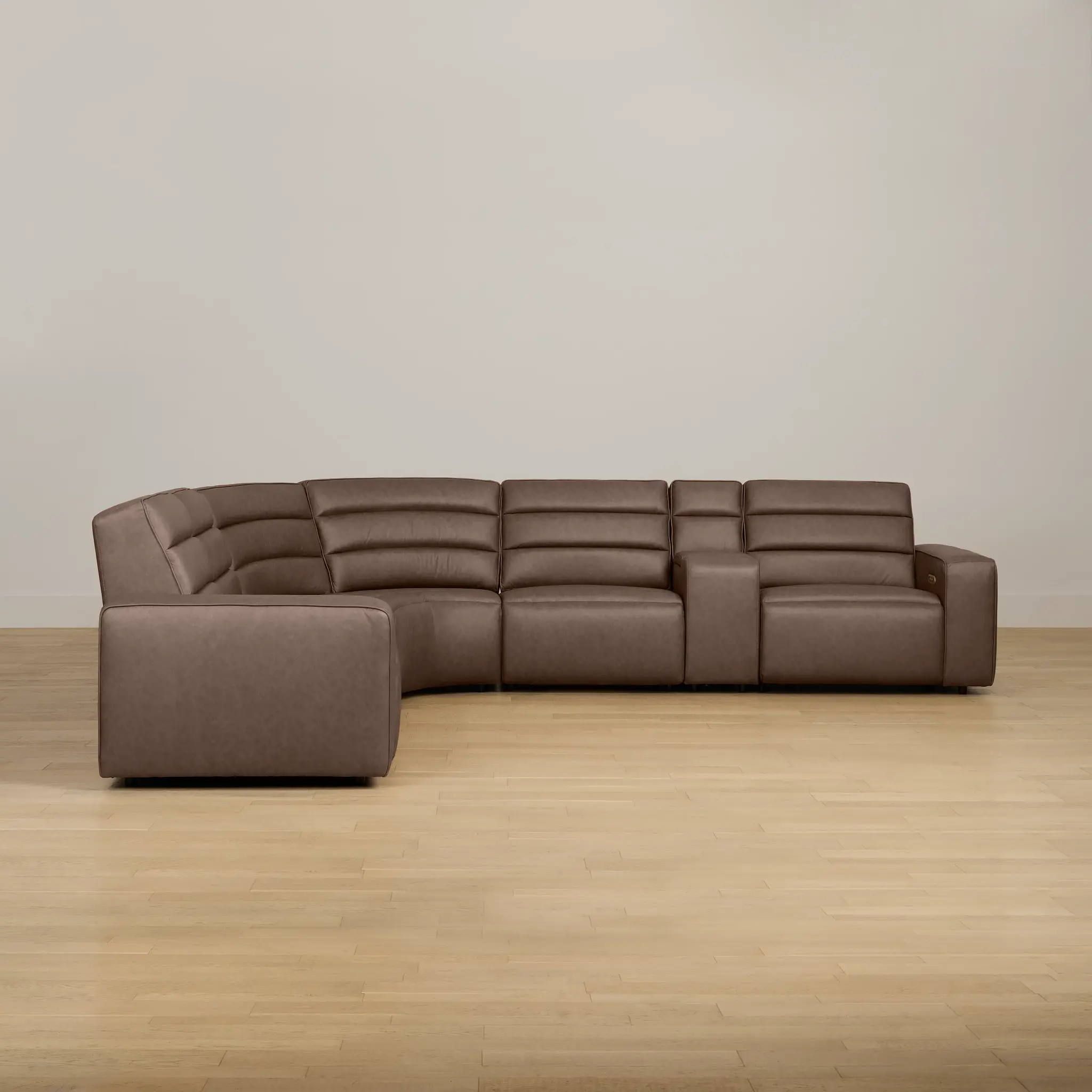 Sawyer Dark Brown Micro Medium Dual Power 2-arm Reclining Sectional Sawyer Dark Brown Micro Medium Dual Power 2-arm Reclining Sectional