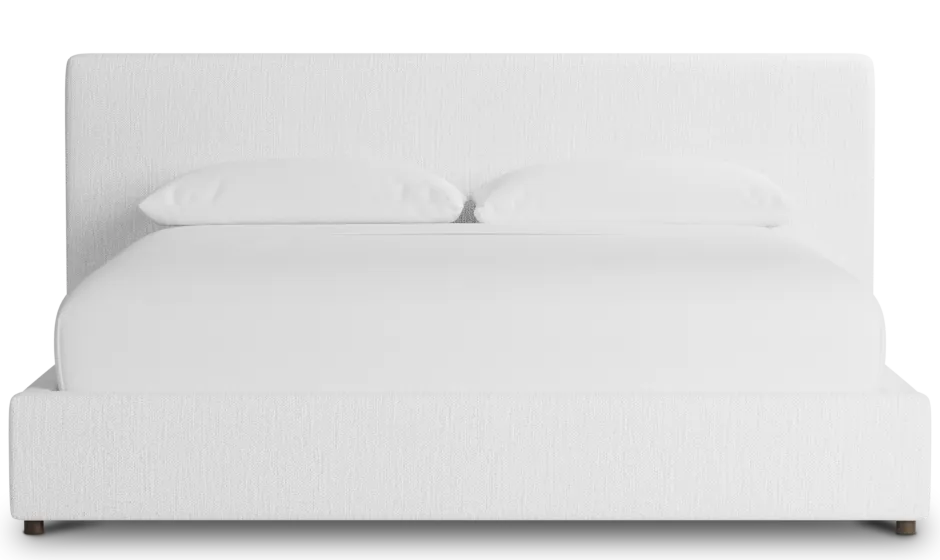 Grayton Revenue White 44" Upholstered Platform Bed