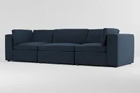 Destin Elite Dark Blue Fabric 3-piece Modular Sofa