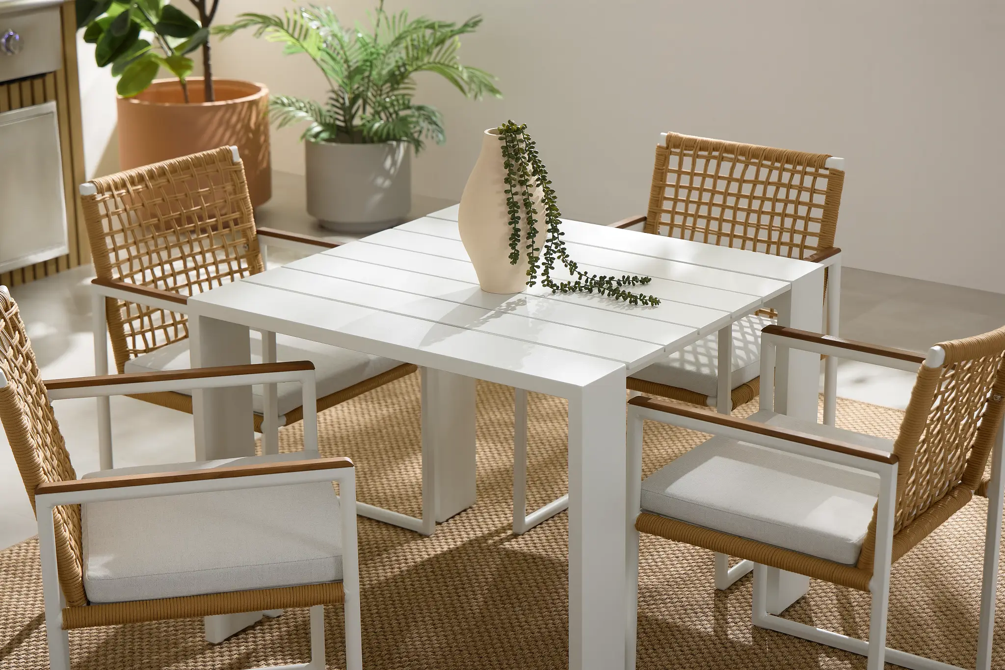 Sunrise White 35" Square Table Sunrise White 35" Square Table