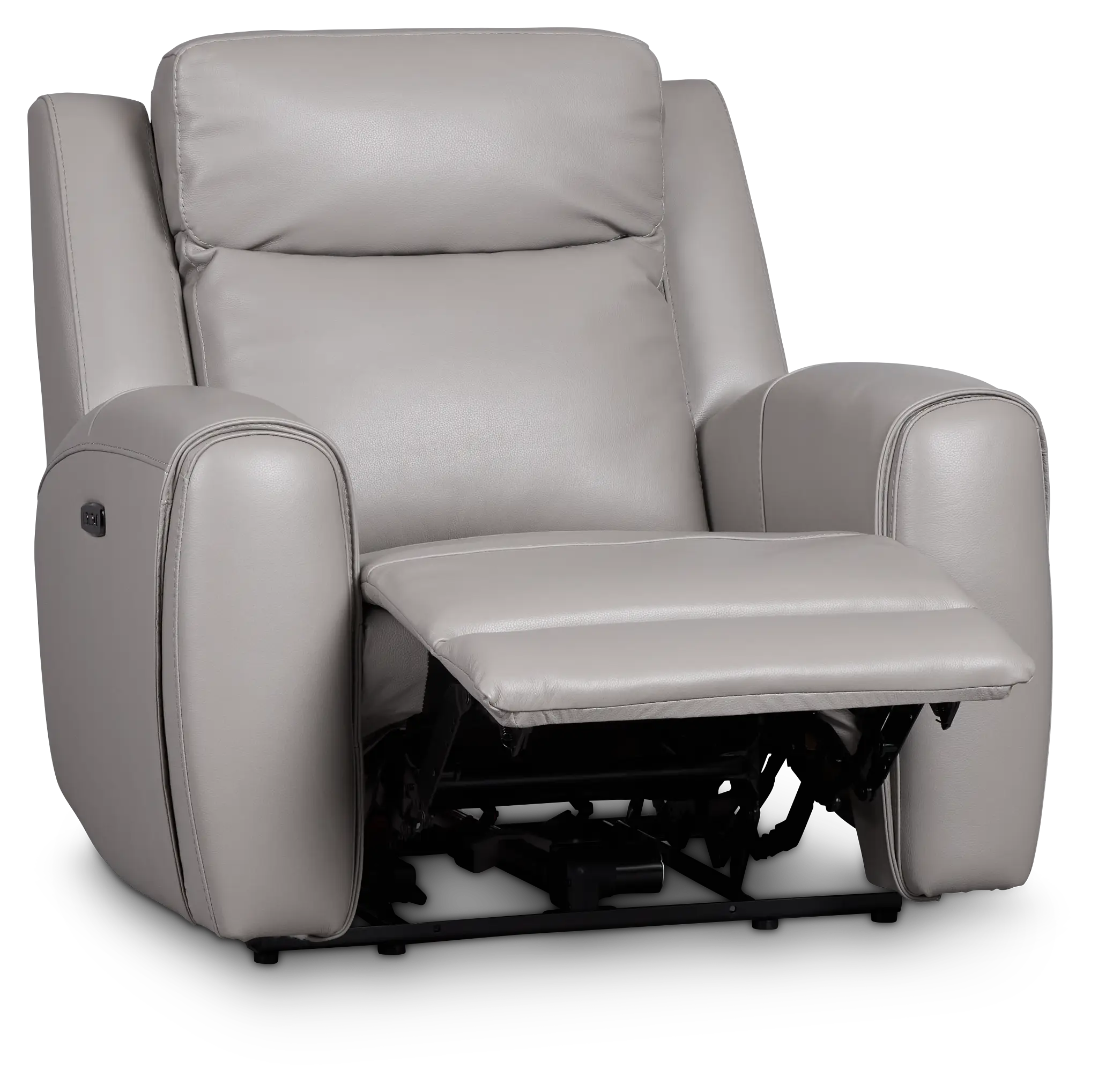 Walker Light Gray Lthr/vinyl Power Recliner With Power Headrest Walker Light Gray Lthr/vinyl Power Recliner With Power Headrest
