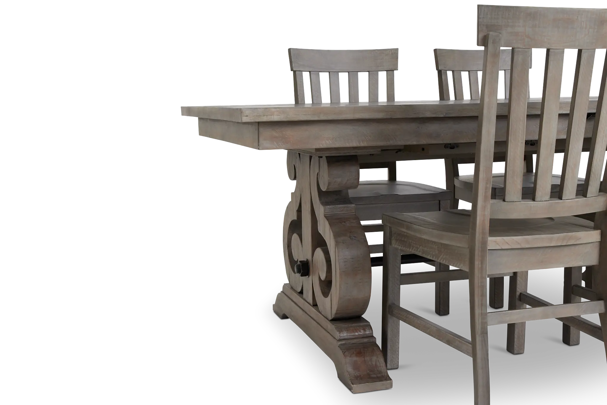 Sonoma Light Tone Trestle Table & 4 Wood Chairs Sonoma Light Tone Trestle Table & 4 Wood Chairs