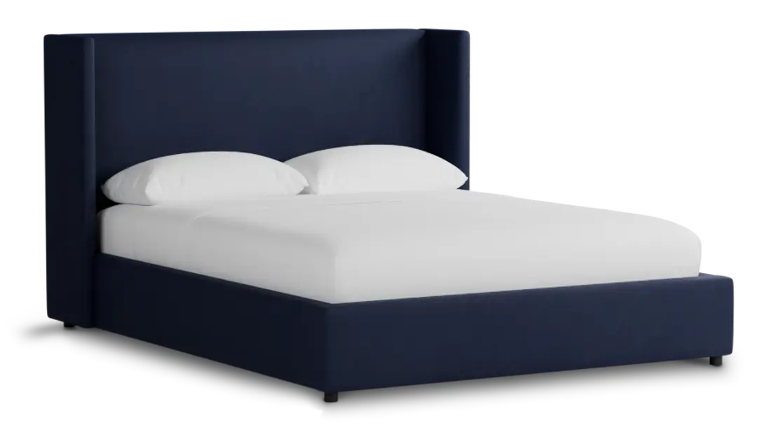 Captiva Joya Dark Blue 48" Upholstered Shelter Bed Captiva Joya Dark Blue 48" Upholstered Shelter Bed