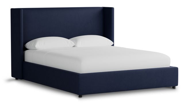 Captiva Joya Dark Blue 48" Upholstered Shelter Bed