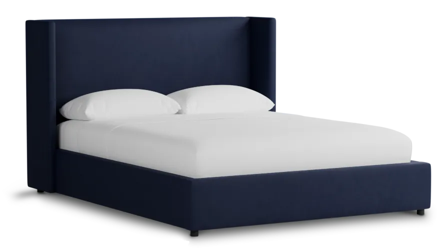 Captiva Joya Dark Blue 48" Upholstered Shelter Bed