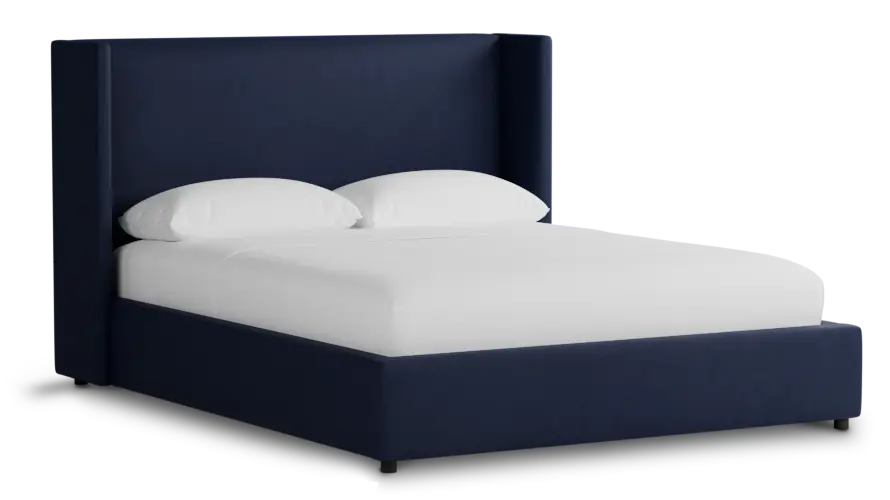 Captiva Joya Dark Blue 48" Upholstered Shelter Bed Captiva Joya Dark Blue 48" Upholstered Shelter Bed