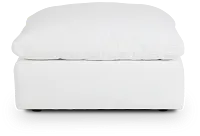 Grant White Fabric Ottoman