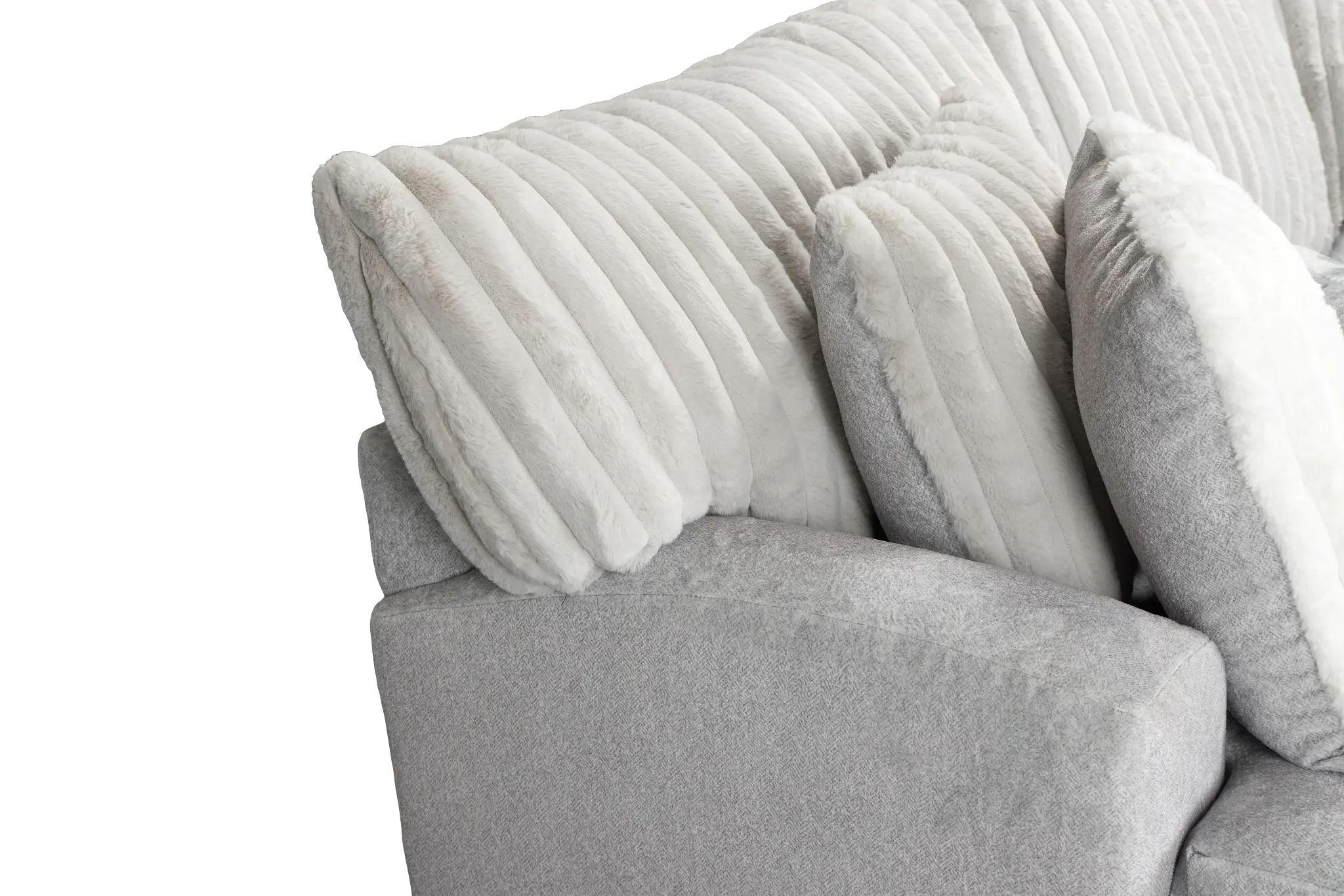 Kylie Light Gray Fabric Medium Right Chaise Sectional Kylie Light Gray Fabric Medium Right Chaise Sectional