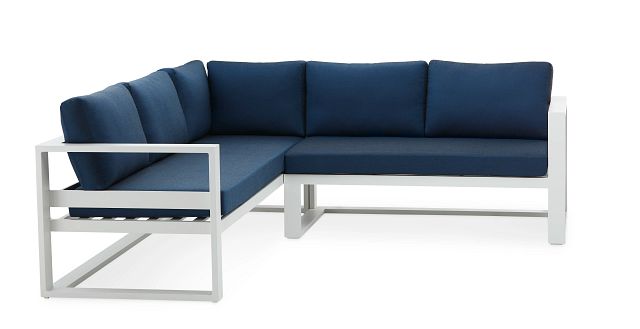 Lisbon Navy Aluminum Small Right Sectional