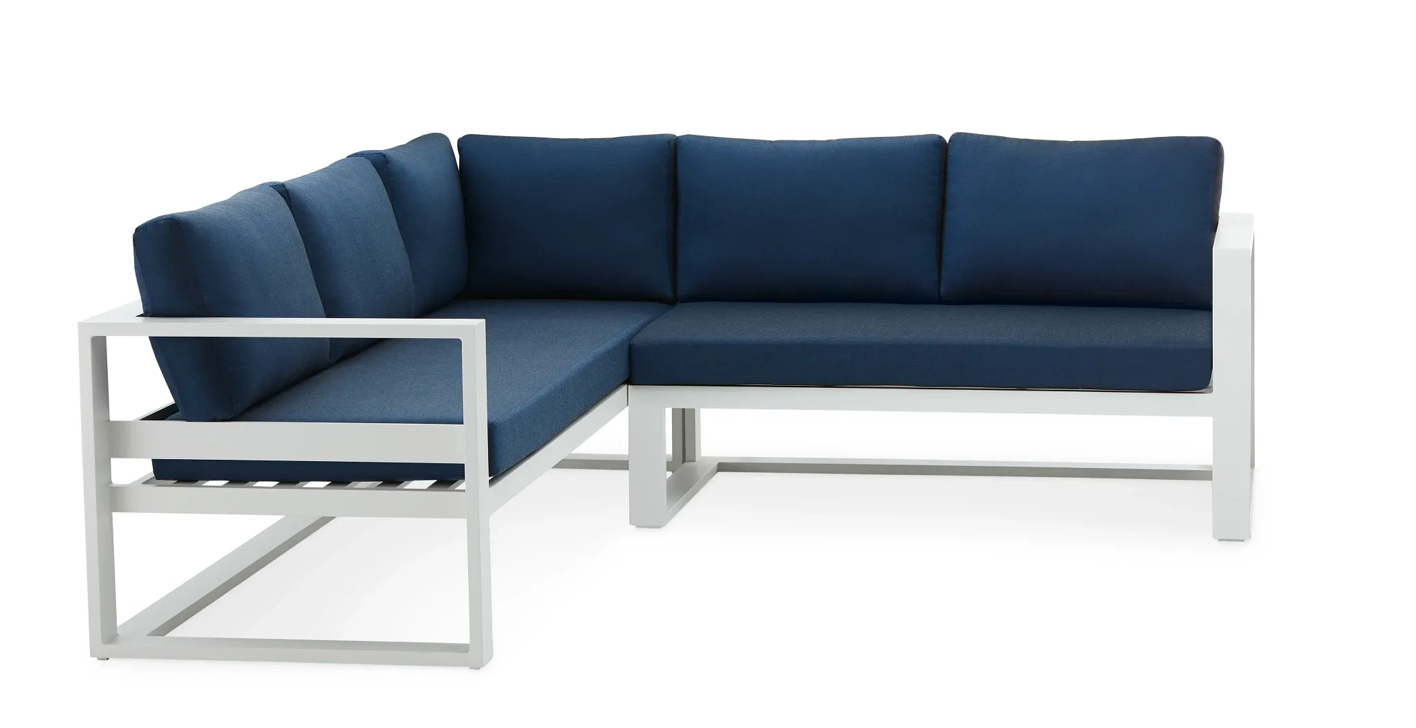 Lisbon Navy Aluminum Small Right Sectional