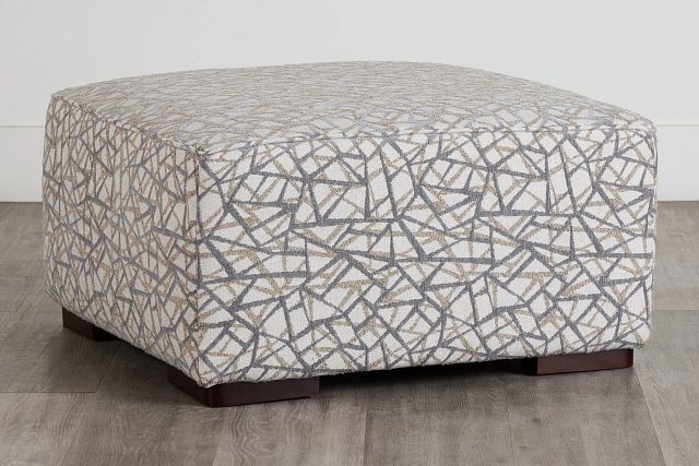 Webinar Gray Fabric Cocktail Ottoman