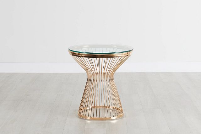 Munich Gold Metal Round End Table