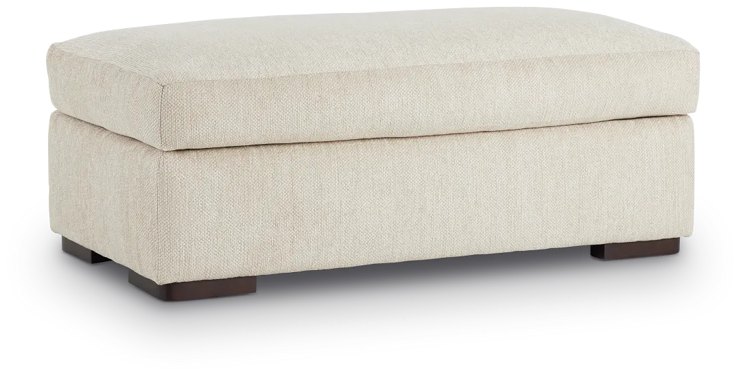 Alpha Beige Fabric Ottoman